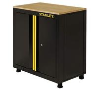 Stanley STST97595-1 Armoire Basse à 2 Portes avec Pieds, Noir, 83,5 x 22,5 x 83 cm
