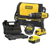 Stanley - V20 PERCEUSE VISSEUSE À PERCUSSION FATMAX V20 18 V avec ensemble d'accessoires de 50 pièces, 1 batterie lithium-ion 2,0 Ah et 1 x 4,0 Ah et sac souple - SFMCD711DMA-QW