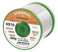 Stannol 535770 HS10 2510 Bobine de loetzinn sans plomb Sn99,3Cu0,7 500 g 1,5 mm