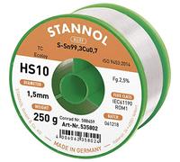 Stannol HS10 2510 Étain à souder sans plomb bobine Sn99,3Cu0,7 ROM1 250 g 1.5 mm