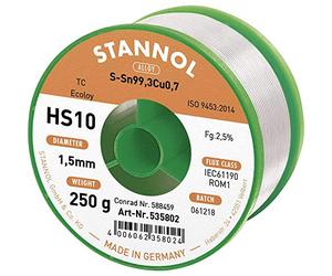 Stannol 535775 lötdraht 1,5 mm, 250 g sans plomb
