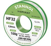 Stannol 648104 HF32 Bobine de loetzinn 3,5% 0,8 mm CD sans plomb Sn99,3Cu0,7 100 g 0,8 m