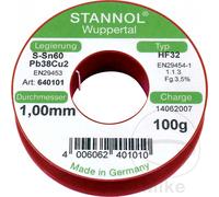 STANNOL fil de bobine pour le soudage 100 GR 1.0