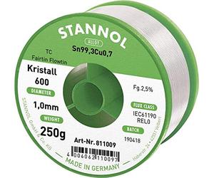 Stannol Flowtin TC Fairtin Kristall 600 Fil à souder Ø 1 mm 250 g 811009