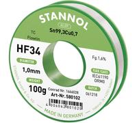 Stannol HF34 1,6% 1,0MM FLOWTIN TC CD 100G Étain à souder sans plomb bobine, sans plomb Sn99,3Cu0,7 ORM0 100 g 1 mm