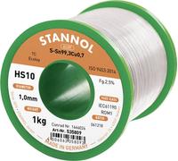 Stannol HS10 2,5% 1,0MM SN99,3CU0,7 CD 1000G Étain à souder sans plomb sans plomb, bobine Sn99,3Cu0,7 ROM1 1000 g 1 mm