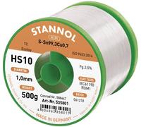 Stannol HS10 2510 Étain à souder sans plomb bobine Sn99,3Cu0,7 ROM1 500 g 1 mm