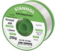 Étain à souder sans plomb Stannol Kristall 600 Fairtin 811004 Sn3.0Ag0.5Cu sans plomb 250 g 1.0 mm 1 pc(s)