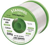 Stannol Kristall 600 Fairtin Étain à souder sans plomb sans plomb Sn96,5Ag3Cu0,5 REL0 500 g 1 mm