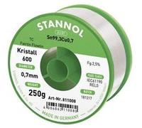 Stannol Kristall 600 Fairtin Étain à souder sans plomb sans plomb Sn99,3Cu0,7 REL0 250 g 0.7 mm G