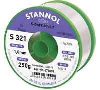 Stannol S321 2,0% 1,0MM SN99CU0,7CD 250G Étain à souder sans plomb sans plomb, bobine Sn99,3Cu0,7 ORH1 250 g 1 mm