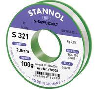Stannol S321 2,0% 2,0MM SN99,3CU0,7 CD 100G Étain à souder sans plomb sans plomb, bobine Sn99,3Cu0,7 ORH1 100 g 2 mm