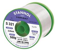 Stannol S321 2,0% 2,0MM SN99,3CU0,7CD 500G Étain à souder sans plomb sans