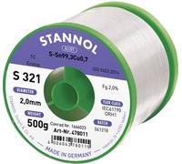 Stannol S321 2,0% 2,0MM SN99,3CU0,7CD 500G Étain à souder sans plomb sans plomb, bobine Sn99,3Cu0,7 ORH1 500 g 2 mm