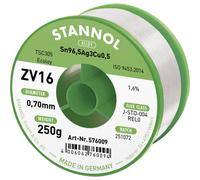 Stannol ZV16 Étain à souder sans plomb sans plomb Sn96,5Ag3Cu0,5 REL0 250 g 0.7