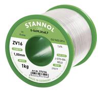 Stannol ZV16 Étain à souder sans plomb sans plomb Sn99,3Cu0,7 REL0 1000 g 1 mm