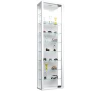 Stano Maxi Vitrine, 1 porte vitrée, éclairage LED inclus, à fixer au mur, blanc.