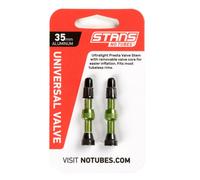 Stan's Valve Stem Aluminium (Pair) - Universal, Presta - Green - 35mm