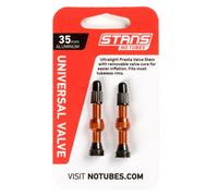 Stan's Valve Stem Aluminium (Pair) - Universal, Presta - Orange - 35mm