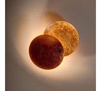 StanSport Applique Murale Eclipse LED, Creative Moon Allele Wall Couleur de Chevet Lampe de Chevet Lampe de Chevet Séjour Ronde Gold Copper 360 degrés Tournant Sconce,B,25CM