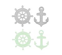 Stanzenshop Matrices de découpe en forme d'ancre et gouvernail maritime pour scrapbooking, fabrication de cartes