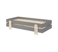 STAPEL - Lot de 2 Lits Empilables 90x200cm Gris Flèche - Altobuy Gris
