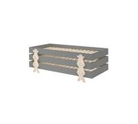 STAPEL - Lot de 3 Lits Empilables 90x200cm Gris Smiley -