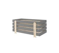 STAPEL - Lot de 4 Lits Empilables 90x200cm Gris Flèche -