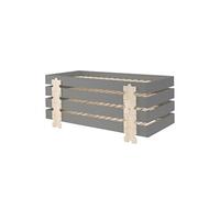 STAPEL - Lot de 4 Lits Empilables 90x200cm Gris Puzzle -