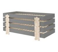 STAPEL - Lot de 4 Lits Empilables 90x200cm Gris Puzzle - Altobuy Gris