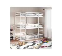 Stapelbed 3-persoons massief grenenhout wit 80x200 cm3284252