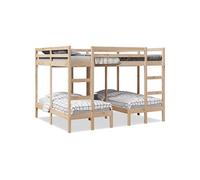vidaXL Lit superposé triple 160x200/80x160 cm bois de pin massif, cadre de lit superposé trio, meubles de chambre, cadre de 3308580