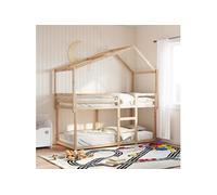 Vidaxl Lit Superposé Sans Matelas 75x190 Cm Bois De Pin Massif Marron