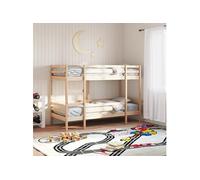 Vidaxl Lit Superposé Sans Matelas 75x190 Cm Bois De Pin Massif Marron
