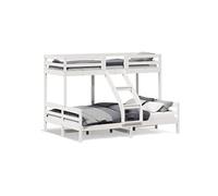 Vidaxl Lit Superposé Sans Matelas 80x200/140x200 Cm Blanc Bois Massif Blanc
