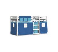 Vidaxl Lit Superposé Sans Matelas Bleu 75x190 Cm Bois De Pin Massif Marron