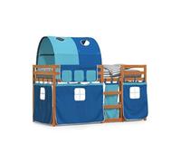 Vidaxl Lit Superposé Sans Matelas Bleu 75x190 Cm Bois De Pin Massif Marron