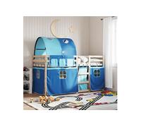 Lit Superposé avec Rideaux Meuble Enfant Chambre Maison Bois Pin Massif vidaXL