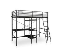 Lit Superposé Avec Cadre De Table Noir Métal - Vidaxl Noir