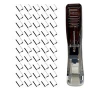 Stapler - Portable Push Binder Tool, Reusable Clip Dispenser with Smooth Press Mechanism, Compact Lightweight Design for Easy Carry, Ideal for School Homework Documents Office Travel Classroom Library