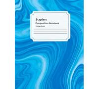 Staplers Composition Notebooks, College Ruled Paper, 8.5 x 11 Inches, 120 Sheets, Blue Marbled Pattern, 6 Pack