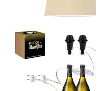 Stappa e illumina Standard E14 x2 | Transforme les bouteilles en lampes en 30 secondes bouteilles avec trou de 15 à 22 mm, bouteilles Magnum Douille E14 pour bouteille - pour kit lampe bouteille (2