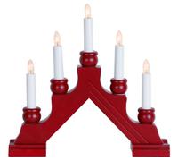 Star 275-45 Chandelier Karin-5", 5 lumières matériel: Bois, Couleur: Rouge ca. 28 x 31 cm, Boite coloré