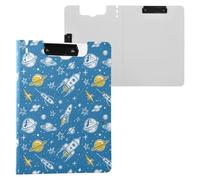 Star and Space Porte-bloc pliable A4 pour bureau, école avec double clips Bleu