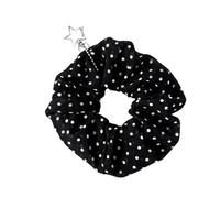 Star Attachment Scrunchie Charm pour coiffure et, Black | Chouchou en tissu portable, matériel perlé attaché, utilisation à double usage pour la coiffure et la décoration de