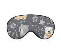 Star Bear Masque de sommeil doux et confortable avec sangle réglable pour homme et femme
