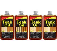 STAR BRITE Premium Golden Teak Oil - scellant, conservateur, finition pour teck extérieur et autres bois fins, lot de 4