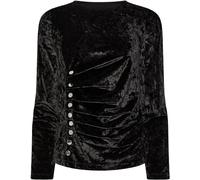 Star by Julien MacDonald Star by Julien MacDonald Black Button Detail Velvet Top