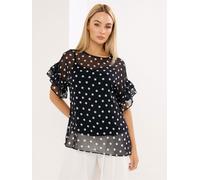 Star by Julien MacDonald Star by Julien MacDonald Black Polka Dot Mesh Top