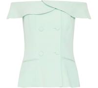 Star by Julien MacDonald Star by Julien MacDonald Green Button Detail Bardot Top